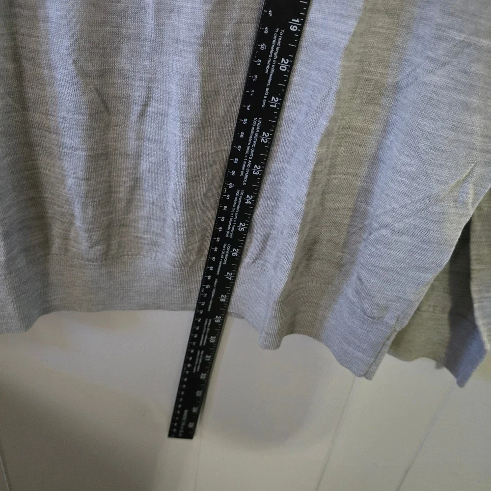 Reiss Blackhaller Quarter Zip Sweater‎ Mens XL Pale Grey Wool Blend Funnel Neck